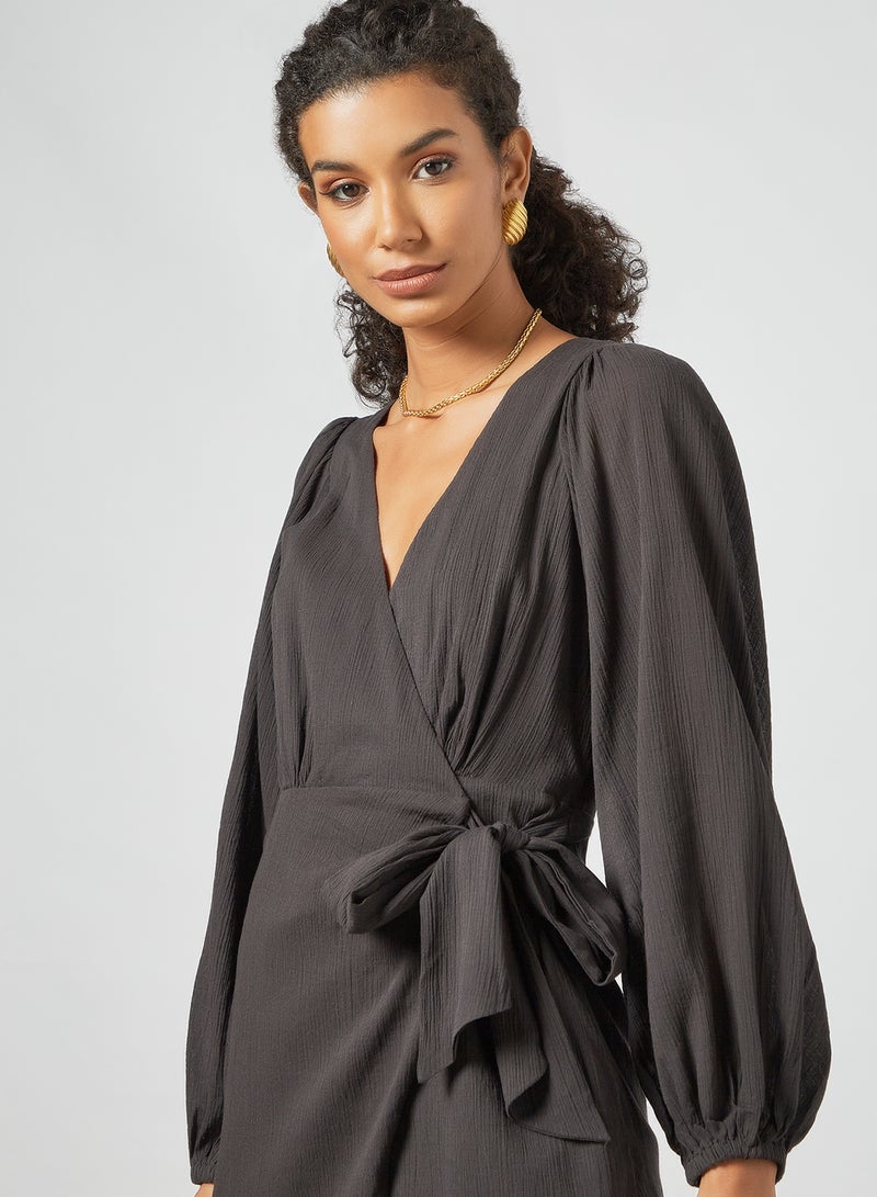The Fifth - Wrap Mini Dress Black - Image 1