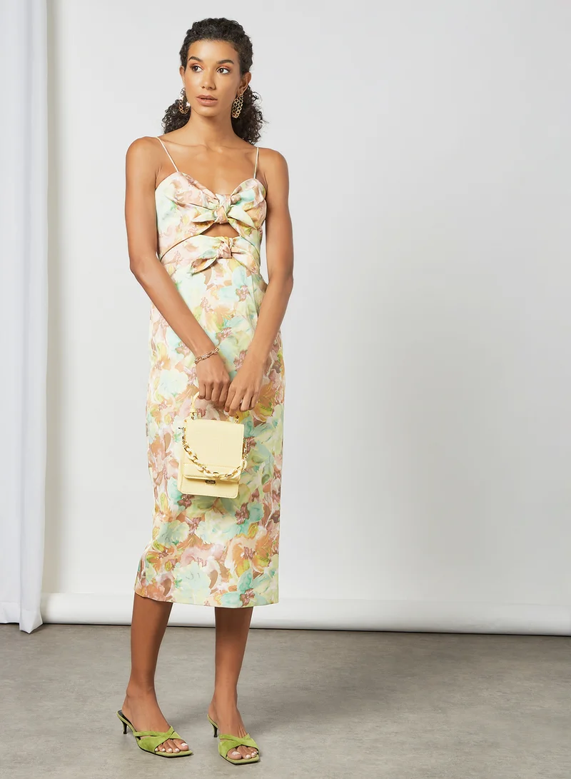 Keepsake Knotted Front Floral Dress