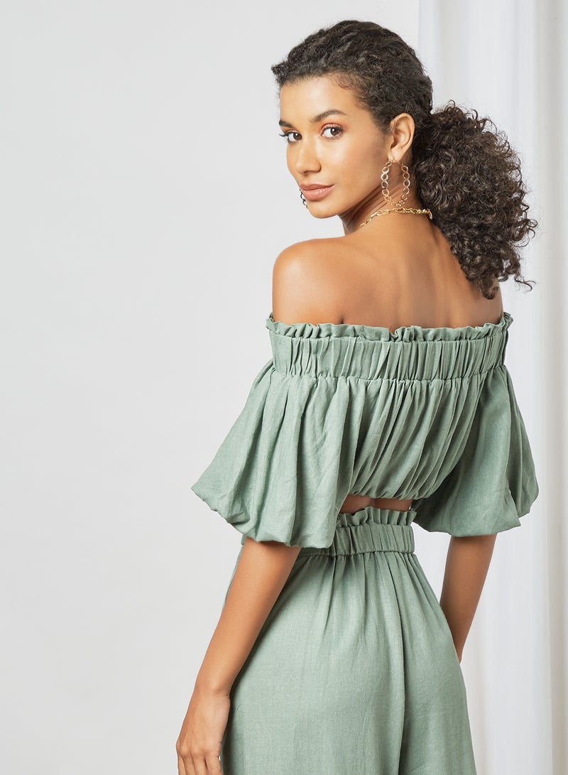 Off-Shoulder Crop Top Green - v1623529341/N43364771V_4