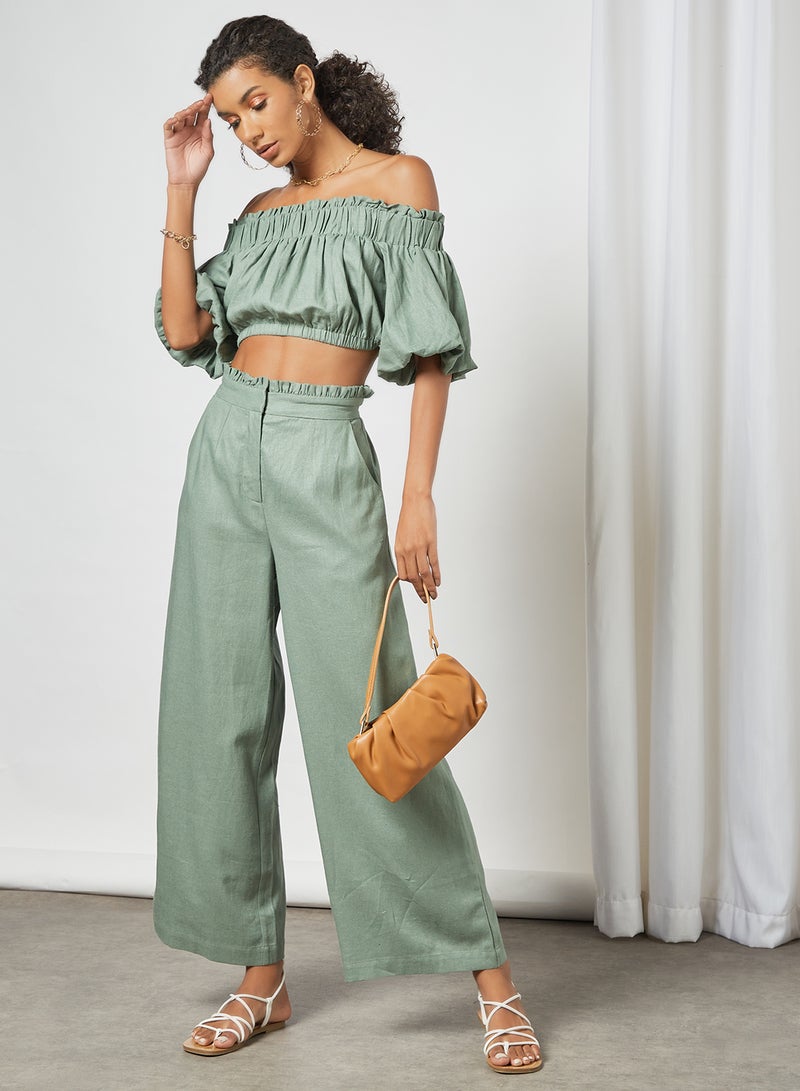 Off-Shoulder Crop Top Green - v1623529342/N43364771V_2