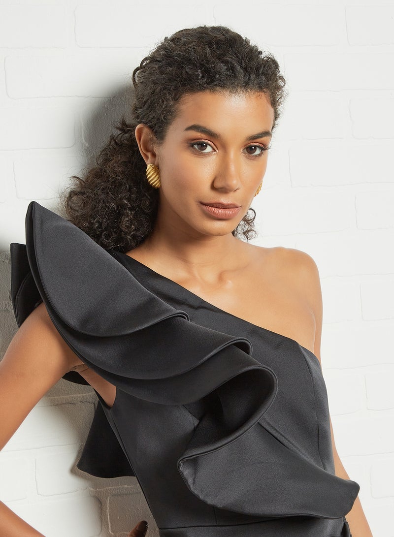 Keepsake - Exaggerated Overlay Dress Black - Image 1
