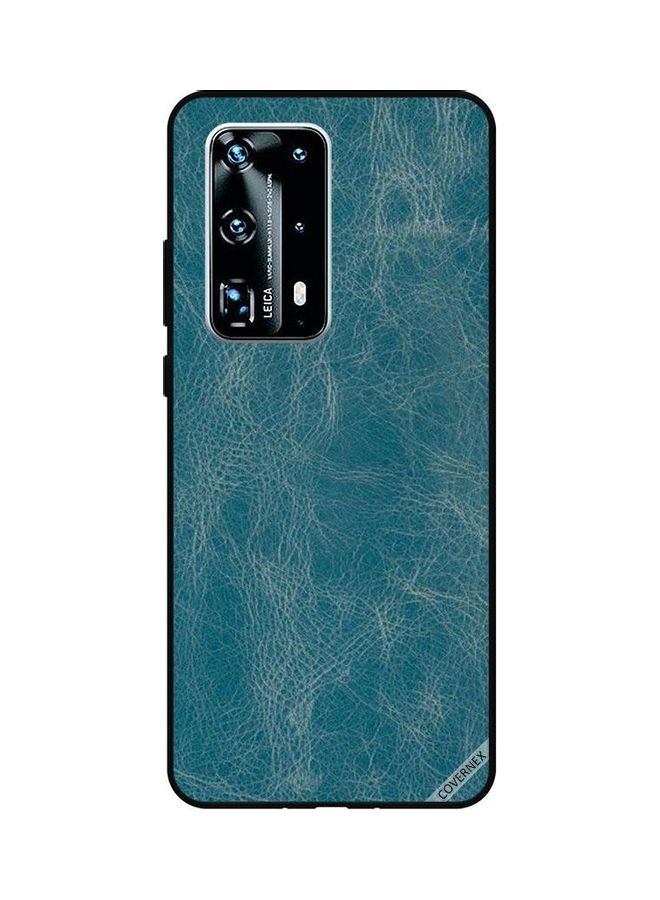 كوفرنيكس غطاء حماية واقٍ لهاتف هواوي P40 برو+ تصميم لجلد بلون أزرق - Image 1