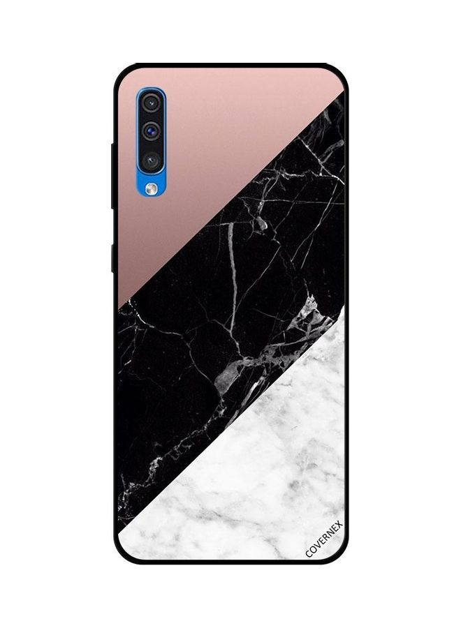 Covernex Protective Case Cover For Samsung Galaxy A50 White Black Marble Top Is Plain Pattern - Image 1