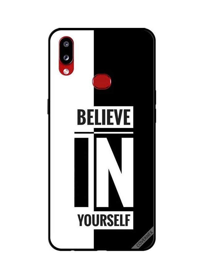 كوفرنيكس غطاء حماية واقٍ لهاتف سامسونج جالاكسي A10S تصميم مطبوع عليه "Believe In Yourself" - Image 1