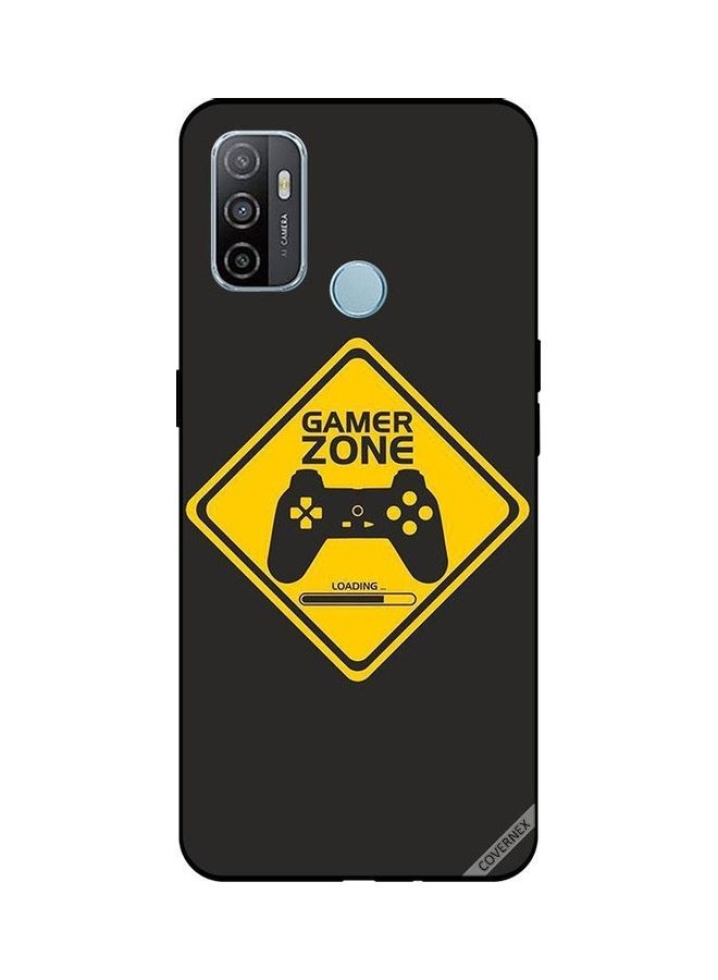كوفرنيكس غطاء حماية واقٍ بطبعة عبارة "Gamer Zone Loading" لهاتف أوبو A53/A53S أصفر/أسود