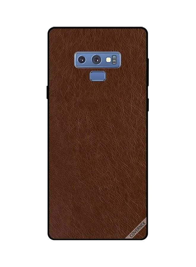 Covernex Samsung Galaxy Note 9 Protective Case Cover Printed Featuring Dark Brown Leather Pattern DESIGN_0077 - Image 1