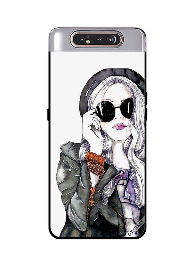 Covernex Samsung Galaxy A80 Protective Case Cover Printed Featuring Black Glass Stylis Cute Girl DESIGN_0033 - Image 1