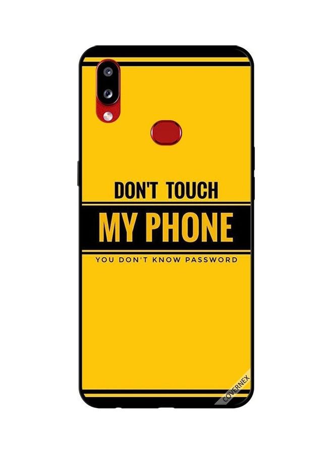 Covernex Don't Touch My Phone Printed Protective Case Cover For Samsung Galaxy A10s Yellow/Black