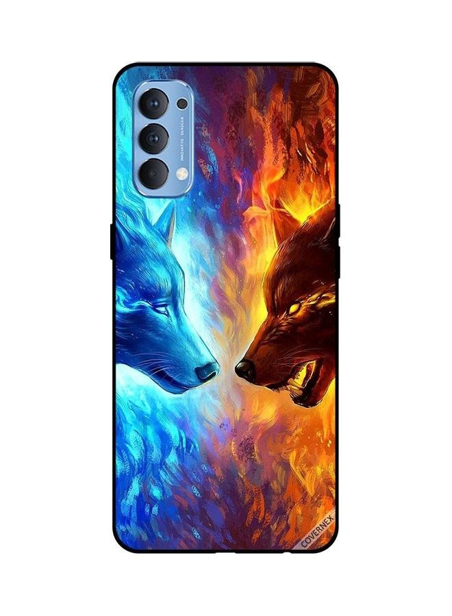 Covernex Protective Case Cover For Oppo Reno4 Water And Fire Wolf - Image 1