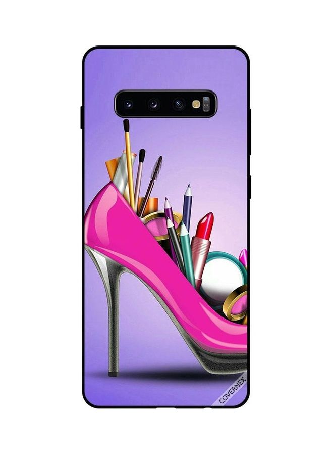 كوفرنيكس غطاء حماية بتصميم حذاء بمكياج لهاتف سامسونج جالاكسي S10 بلس متعدد الألوان - Image 1