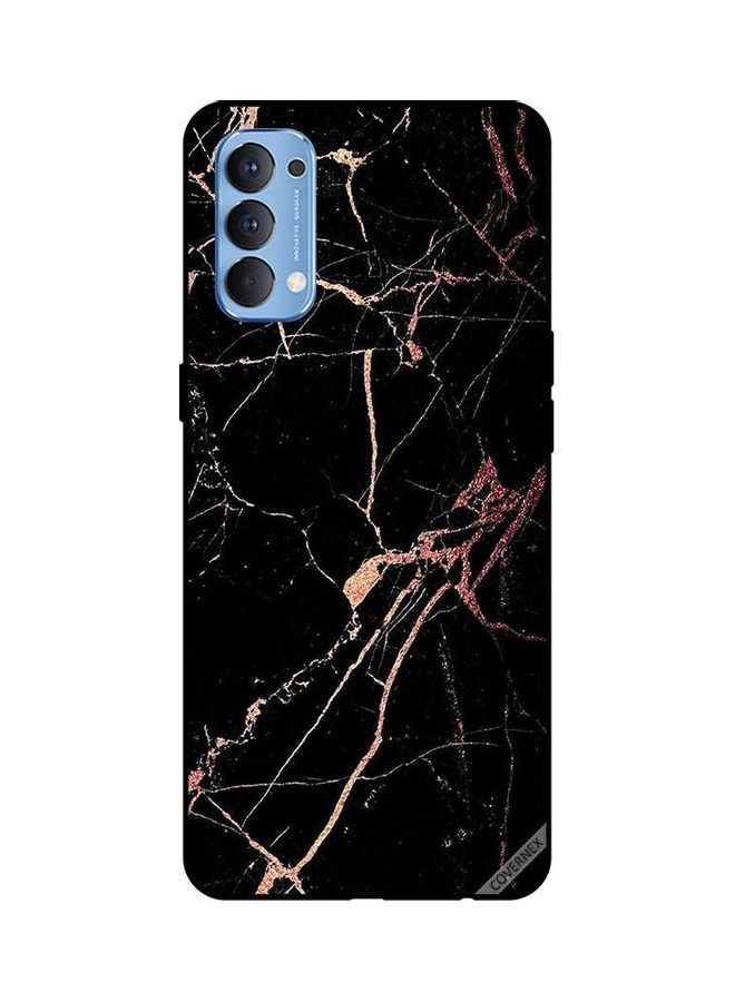 Covernex Protective Case Cover For Oppo Reno4 Black Marble Pattern - Image 1