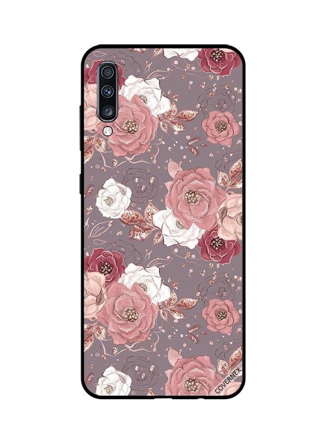 Covernex Samsung Galaxy A70 Protective Case Cover Printed Featuring Choclate Color Floral Pattern DESIGN_0063 - Image 1