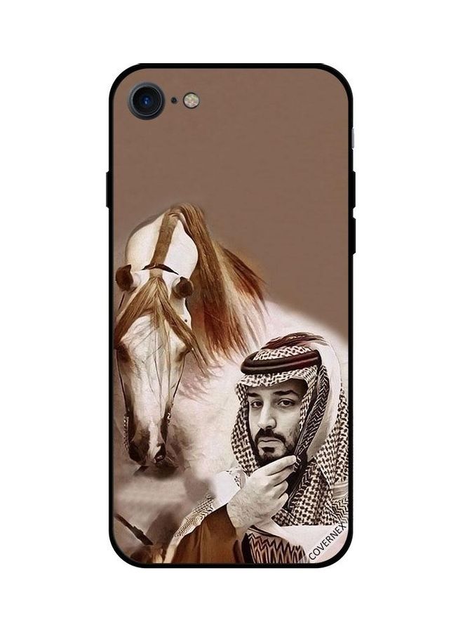 كوفرنيكس غطاء حماية واقٍ لهاتف أبل آيفون SE إصدار 2020 صورة محمد بن سلمان أمام حصان - Image 1