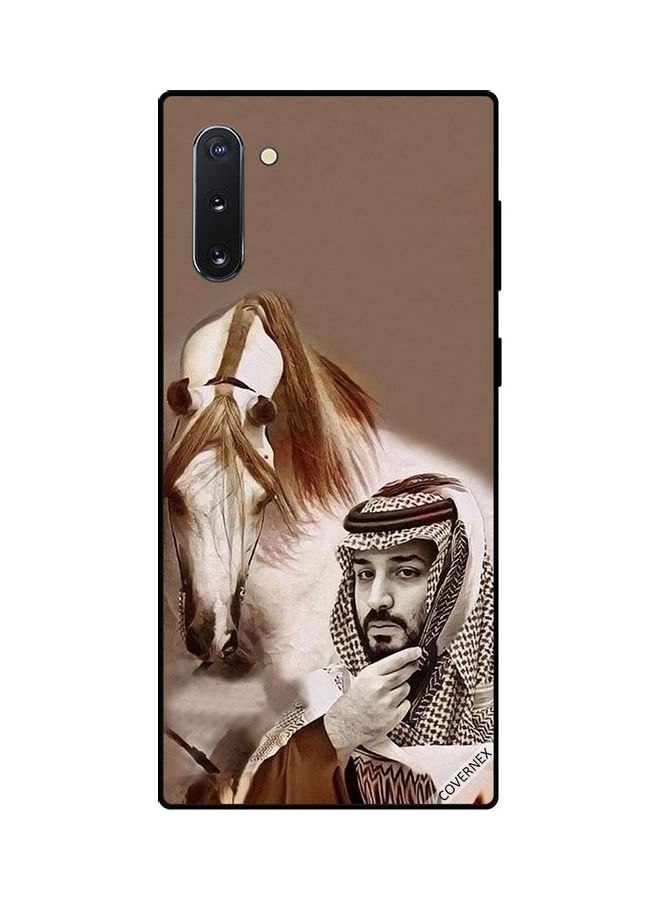 Covernex Samsung Galaxy Note 10 Protective Case Cover Printed Featuring Mohammad Bin Salman In Front Of Horse DESIGN_0192 - Image 1
