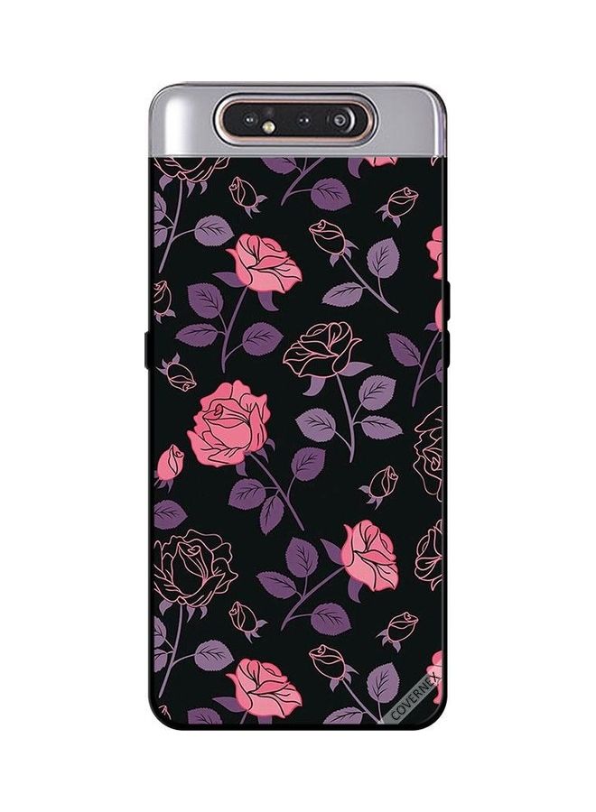 Covernex Samsung Galaxy A80 Protective Case Cover Printed Featuring Pink And Purple Flowers DESIGN_0219 - Image 1
