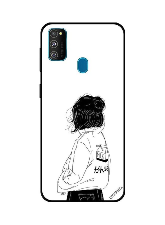 Covernex Girl Think Very Deep Printed Protective Case Cover For Samsung Galaxy M30s Black/White - Image 1