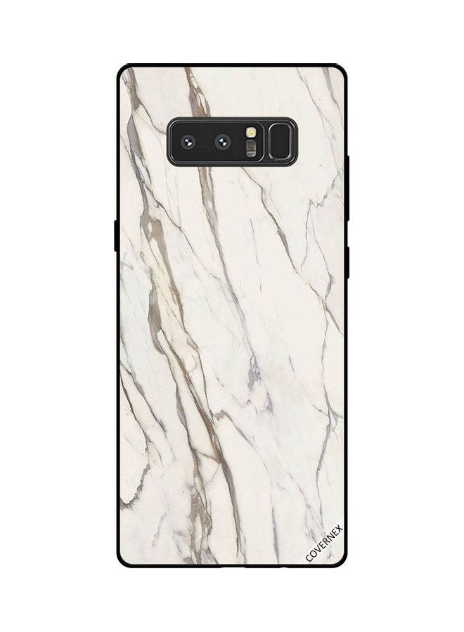 Covernex Samsung Galaxy Note 8 Protective Case Cover Printed Featuring White Cracked Marble Pattern DESIGN_0287 - Image 1