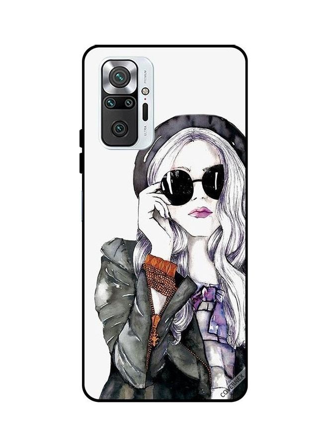 Covernex - Protective Case Cover For Xiaomi Redmi Note 10 Pro Black Glass Stylish Cute Girl - Image 1