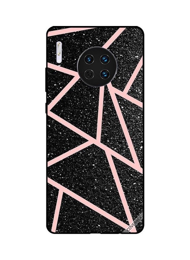 كوفرنيكس غطاء حماية واق بطبعة مسارات لامعة باللون الوردي الفاتح متوافق مع هاتف هواوي ميت 30 أسود/وردي - Image 1