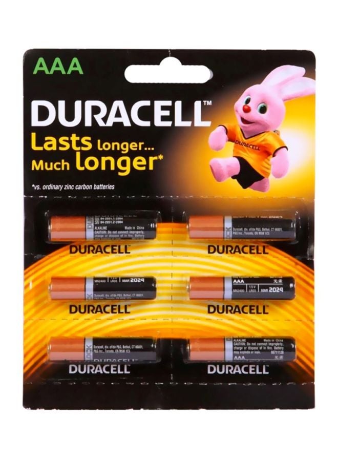 دوراسيل مجموعة مكونة من 6 بطاريات دورالوك LR03 من 6 قطع أسود/ذهبي - Image 1