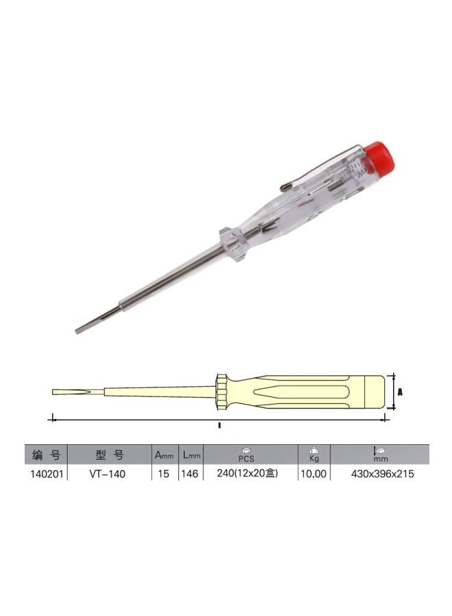 Jetech Voltage Test Pen Vt-140 Silver/Clear/Red - Image 2