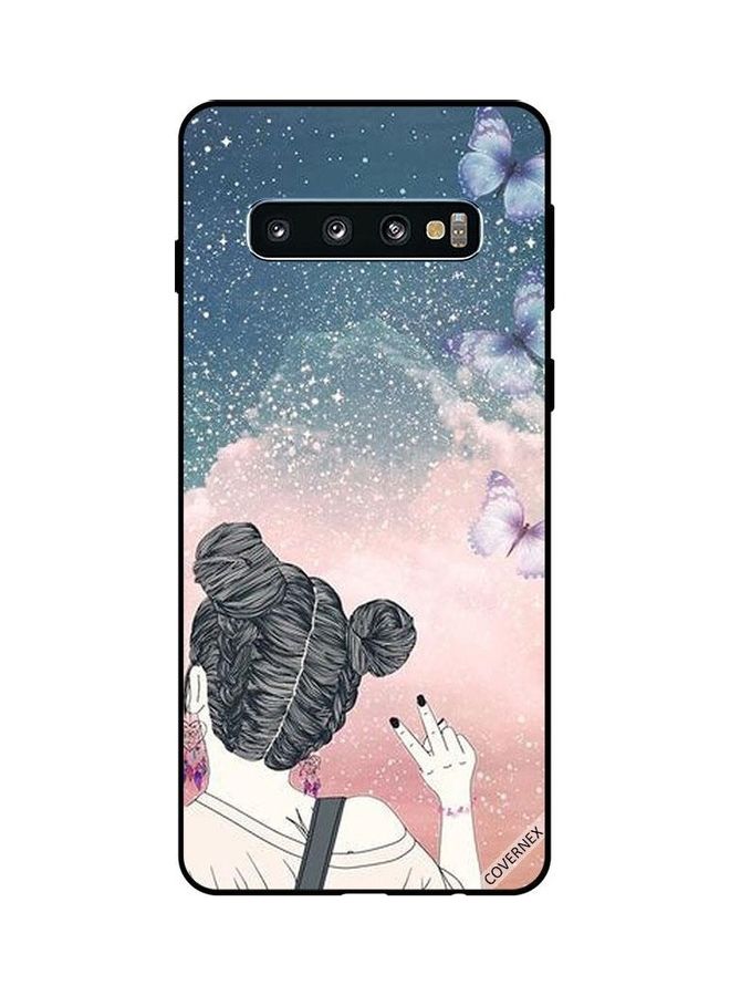 Covernex Samsung Galaxy S10 Protective Case Cover Printed Featuring Girl Making Victory Sign DESIGN_0118 - Image 1
