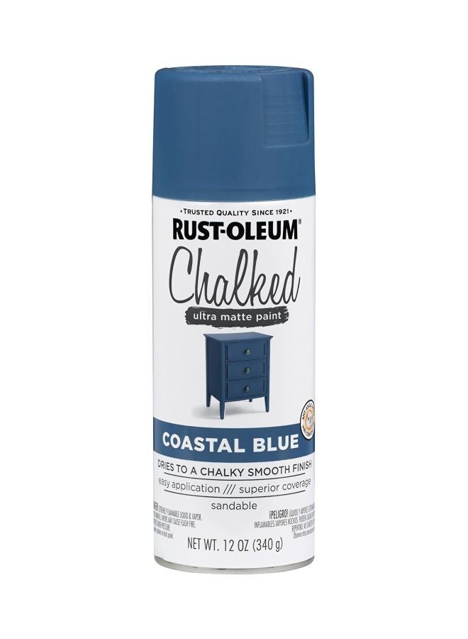 RUST-OLEUM Rust-Oleum 302598 Series Chalked Ultra Matte Spray Paint, 12 Ounce (Pack of 1) Coastal Blue  - Image 1