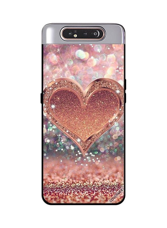 Covernex Samsung Galaxy A80 Protective Case Cover Printed Featuring Golden Glitter Heart DESIGN_0125 - Image 1