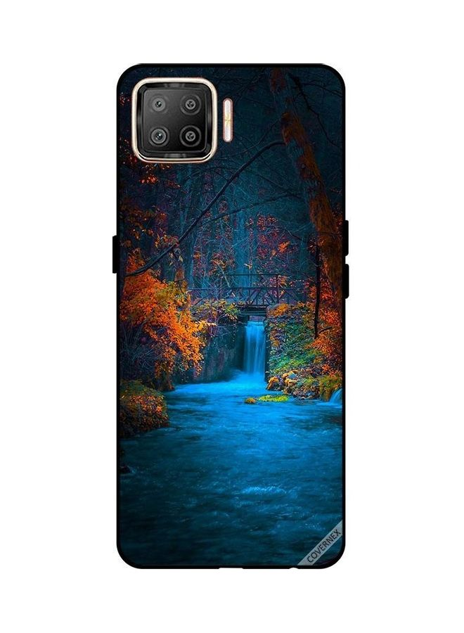Covernex Oppo F17 Protective Case Cover Printed Featuring Blue Waterfall DESIGN_0046 - Image 1