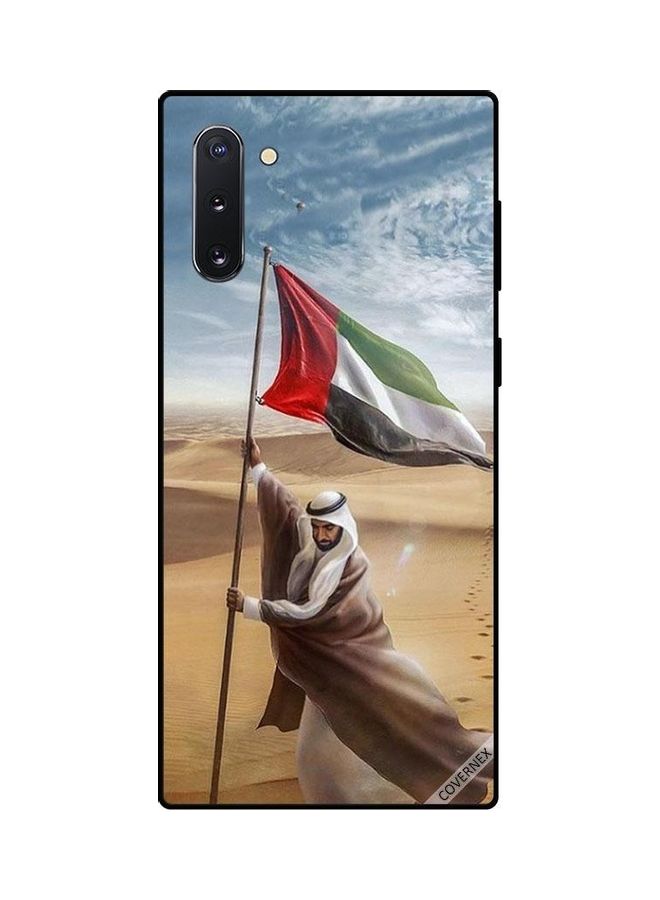 كوفرنيكس غطاء حماية واقٍ بطبعة الشيخ زايد وهو يغرس علم الإمارات العربية المتحدة لهاتف سامسونج جالاكسي نوت 10 متعدد الألوان