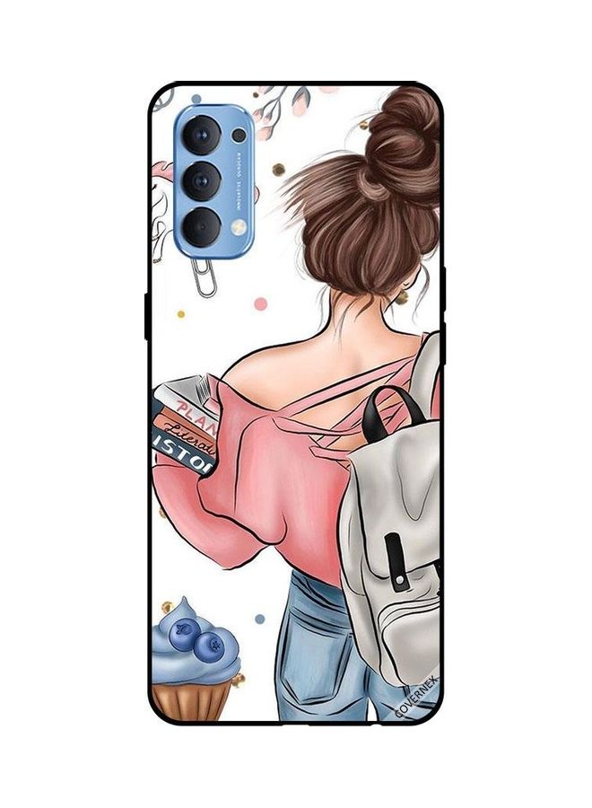 كوفرنيكس غطاء حماية واقٍ لهاتف أوبو رينو 4 فتاة تحمل كتب التخطيط والأدب والتاريخ - Image 1