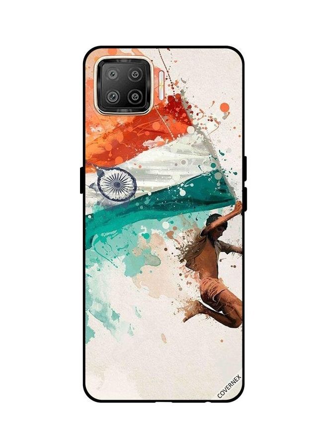 Covernex Oppo F17 Protective Case Cover Printed Featuring Holding India Flag While Flying DESIGN_0142 - Image 1