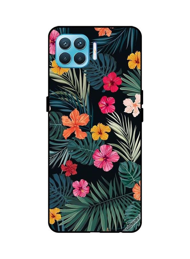 Covernex Protective Case Cover For Oppo F17 Pro Flowers And Dark Green Feathers - Image 1