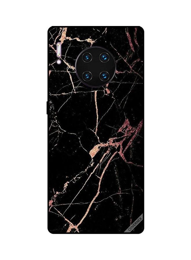 Covernex Huawei Mate 30 Pro Protective Case Cover Printed Featuring Racked Black Marble Pattern DESIGN_0231 - Image 1