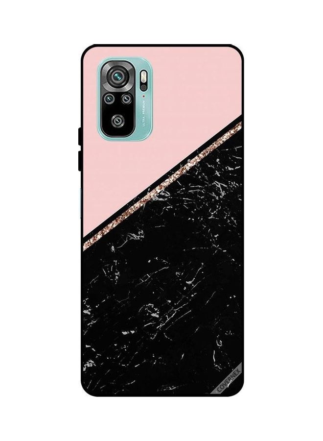 كوفرنيكس غطاء حماية واقٍ لهاتف شاومي ريدمي نوت 10 نمط رخامي بلون أسود وخط ذهبي - Image 1