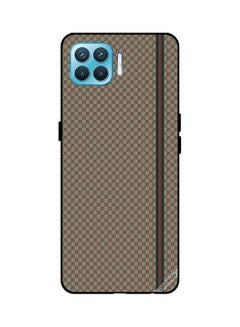 Protective Case Cover For Oppo F17 Pro Red And Green Strips On Brown Pattern