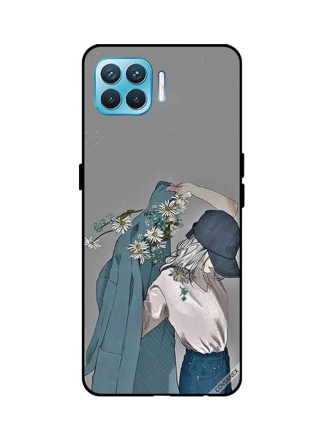 Covernex Oppo F17 Pro Protective Case Cover Printed Featuring Cap Girl Wearing Floral Coat DESIGN_0056 - Image 1