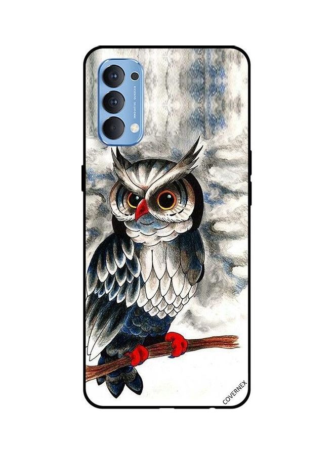 Covernex Oppo Reno 4 4G Protective Case Cover Printed Featuring Owl Drawing Art DESIGN_0208 - Image 1