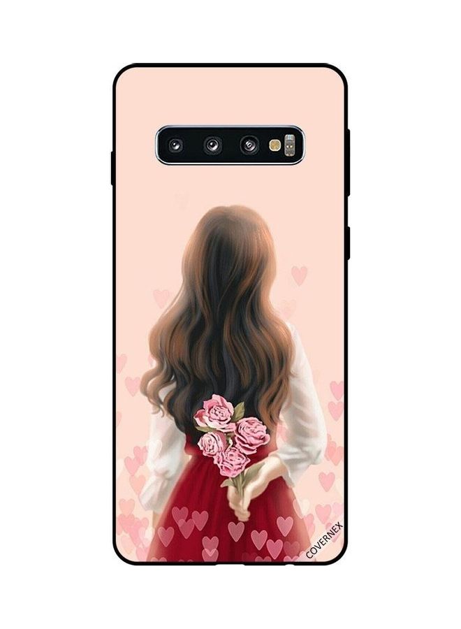 Covernex Protective Case Cover For Samsung Galaxy S10 Girl Hiding Flowers - Image 1