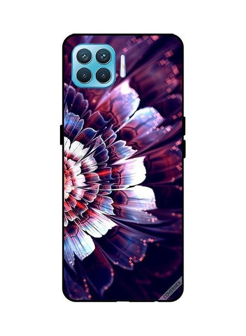 Protective Case Cover For Oppo F17 Pro Reflected Big Flower On Left Side