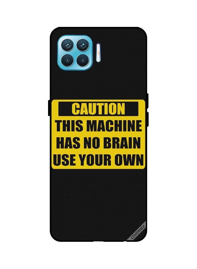 كوفرنيكس غطاء حماية واقٍ لهاتف أوبو F17 برو غطاء واقي مطبوع بعبارة "Caution This Machine Has No Brain" - Image 1