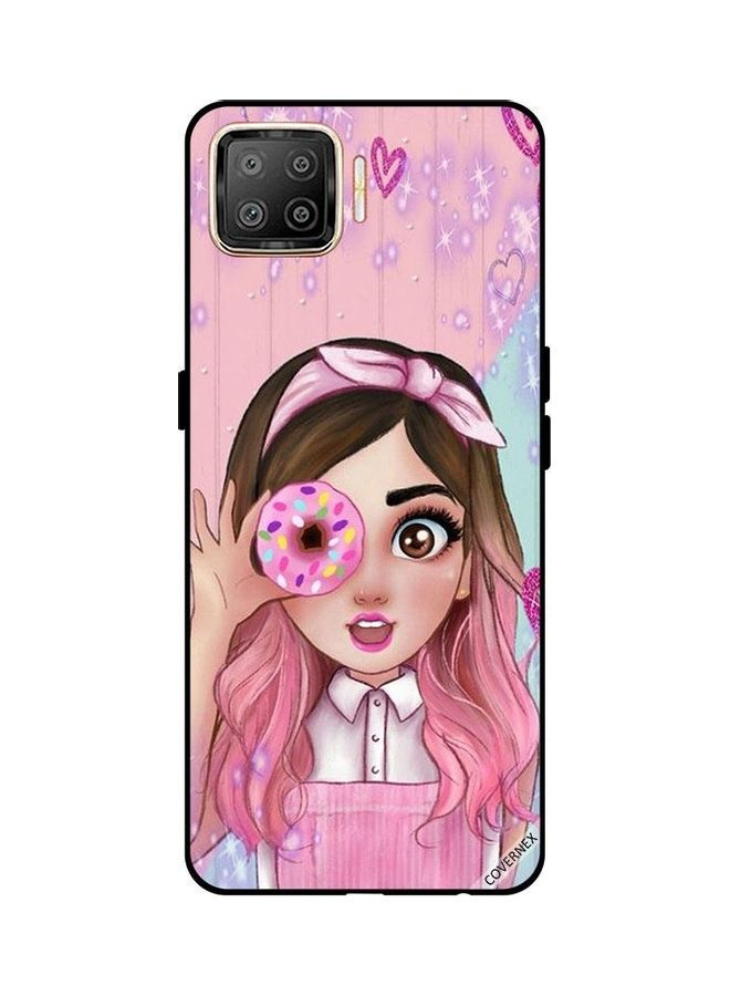 Covernex Protective Case Cover For Oppo F17 Cute Little Girl Holding Donut - Image 1