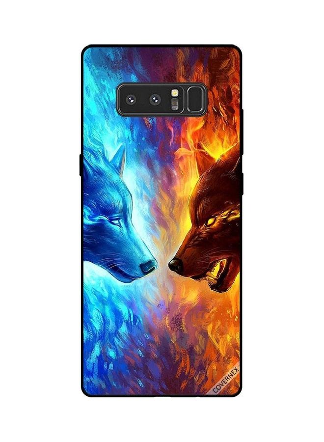 Covernex Samsung Galaxy Note 8 Protective Case Cover Printed Featuring Water & Fire Wolf DESIGN_0282 - Image 1