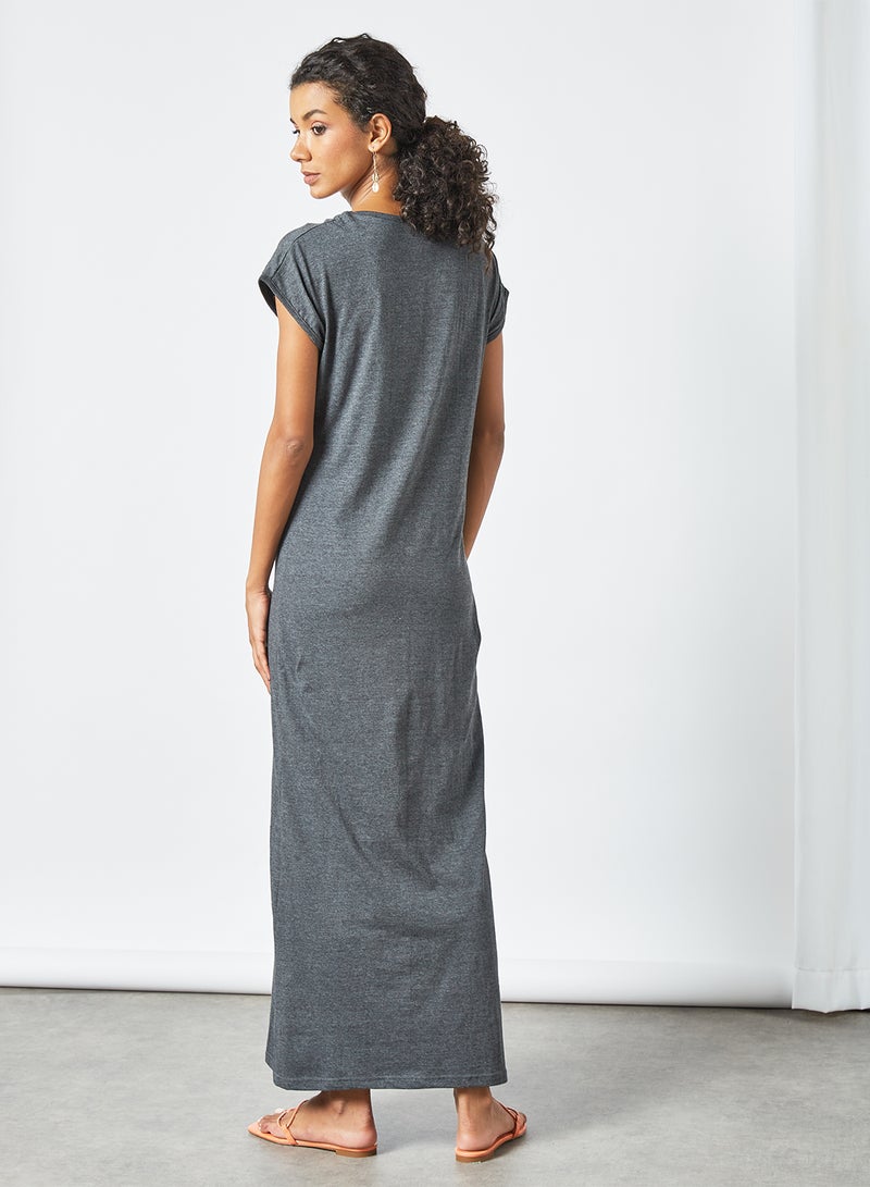 Organic Cotton Maxi Dress Charcoal - v1623556848/N44423429V_2