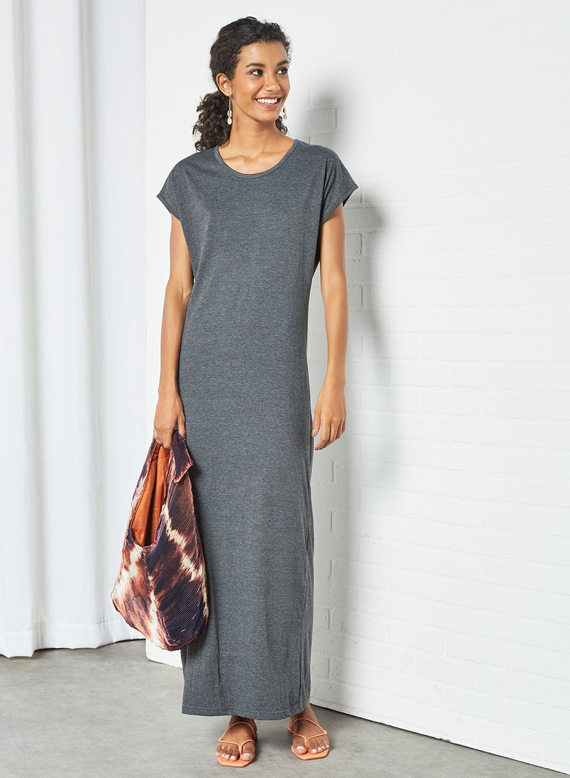 Organic Cotton Maxi Dress Charcoal - v1623556849/N44423429V_1