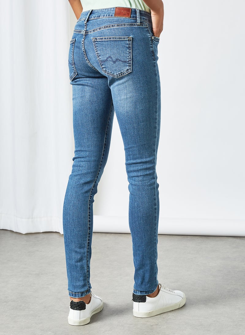 Pepe Jeans LONDON - Mid Rise Skinny Fit Jeans Light Blue - Image 1