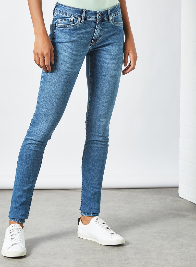 Pepe Jeans LONDON - Mid Rise Skinny Fit Jeans Light Blue - Image 1