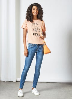 Pepe Jeans LONDON Mid Rise Skinny Fit Jeans Blue  - Image 3