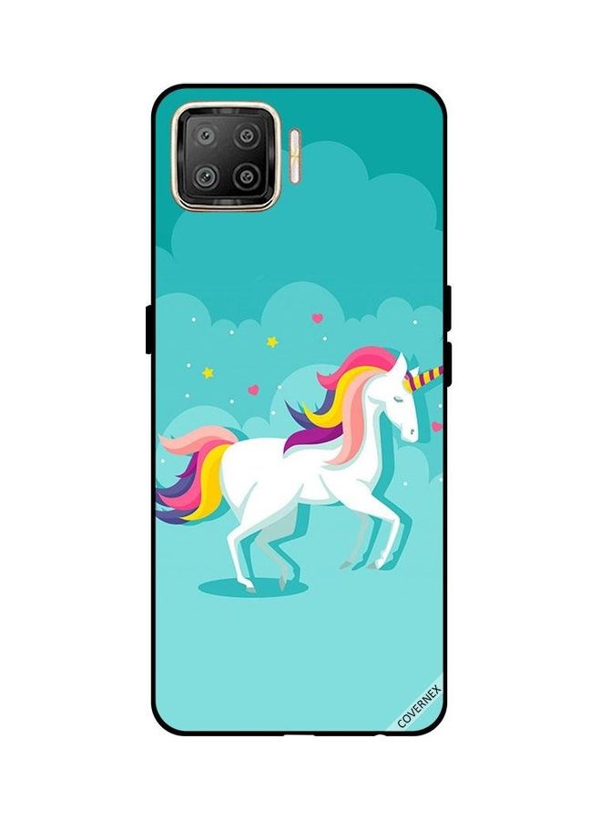 Covernex Oppo F17 Protective Case Cover Printed Featuring Unicorn Walking DESIGN_0278 - Image 1