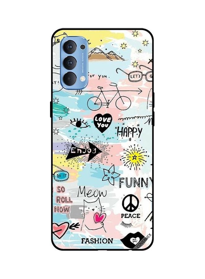 Covernex Protective Case Cover For Oppo Reno4 Doodle Meow Enjoy - Image 1